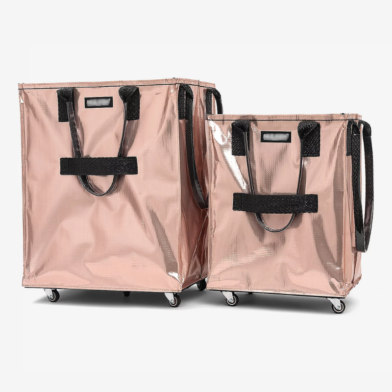 Rolling Tote Bag with Zip Top Closure