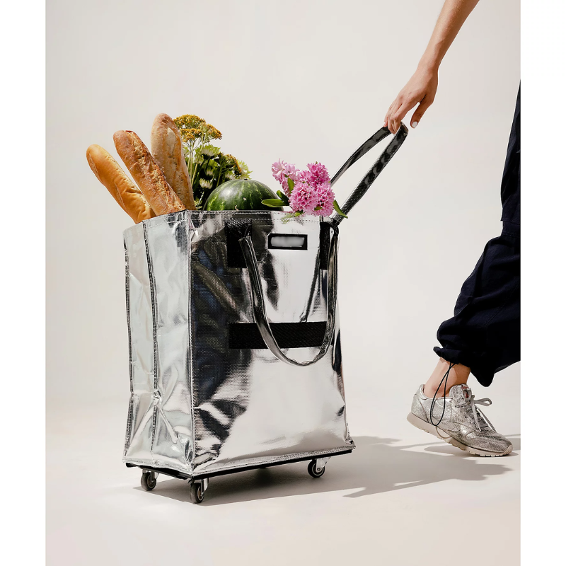 Rolling Tote Bag with Zip Top Closure